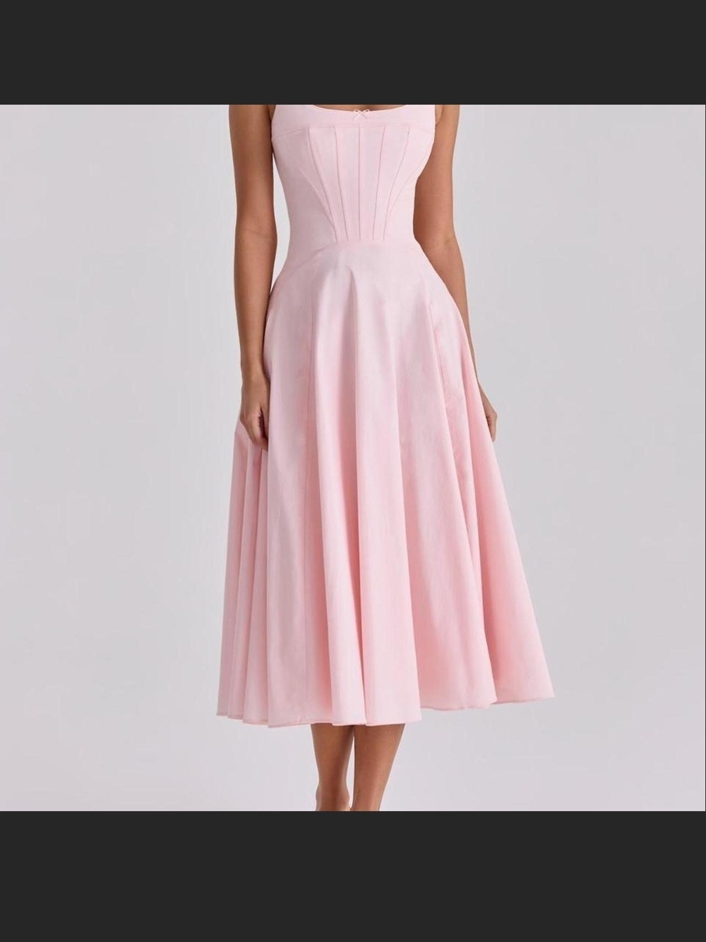 House Of CB Pink Fit-and-Flare Midi Corset Dress "Jaime" S